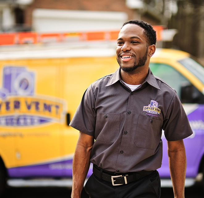 Close up of smiling technician.