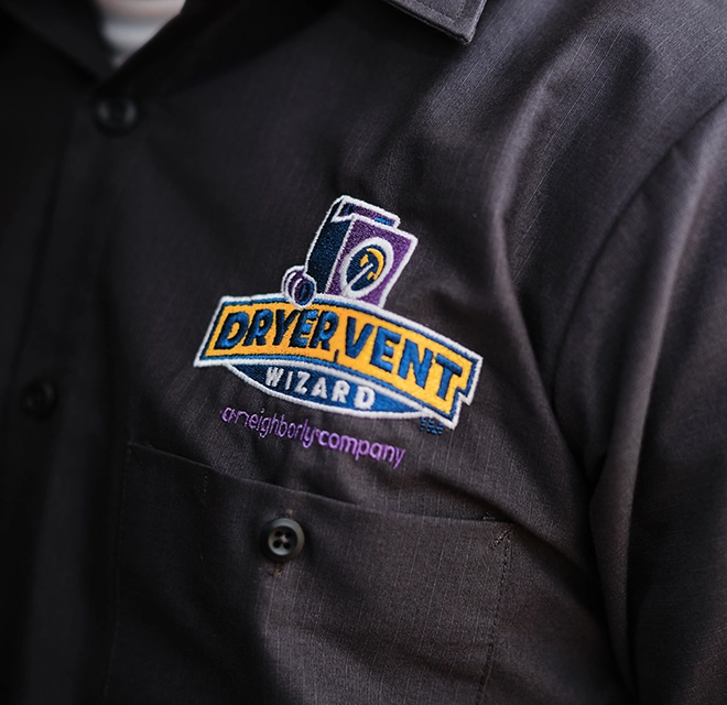 Dryer Vent Wizard branded shirt.