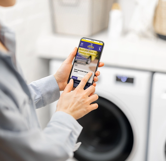 Dryer Vent Wizard on mobile phone.