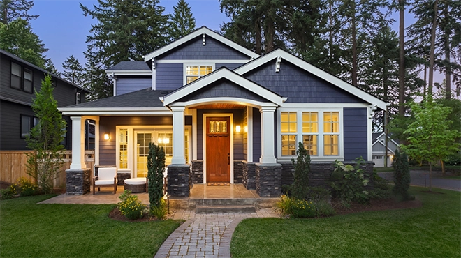 Photo of home and front lawn.