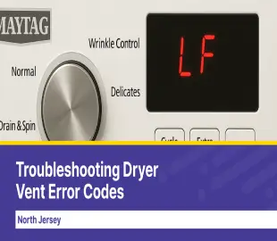 Dryer displaying an airflow error code on digital control panel