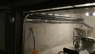 A picture of dryer vent ductwork.