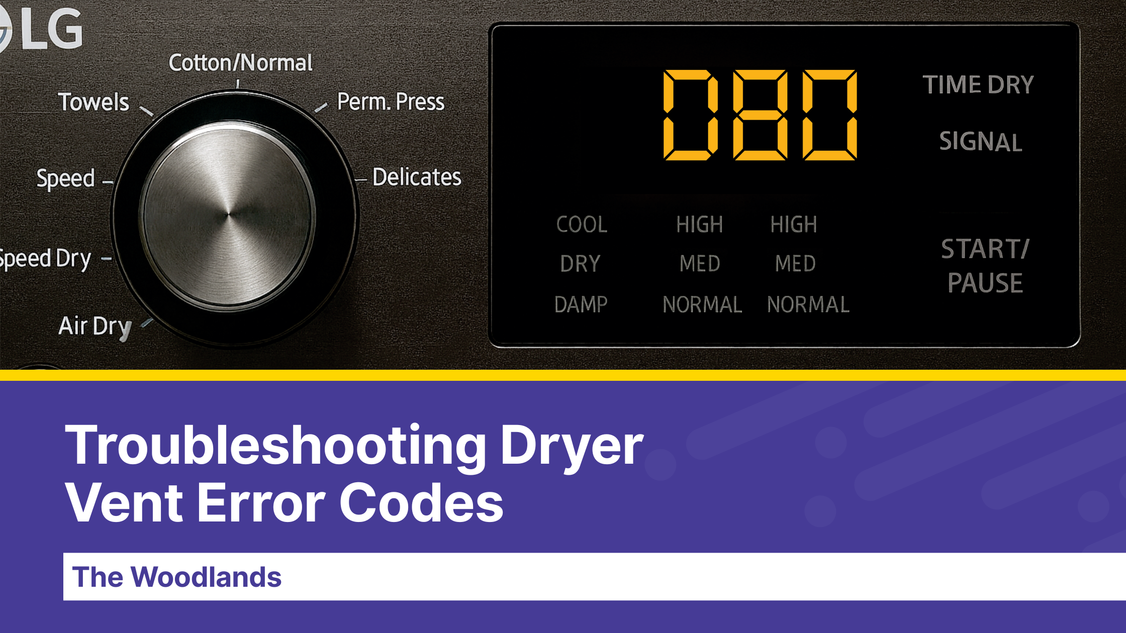 Dryer Vent Wizard of The Woodlands technician cleaning a dryer vent to prevent error codes d80, d90, and d95